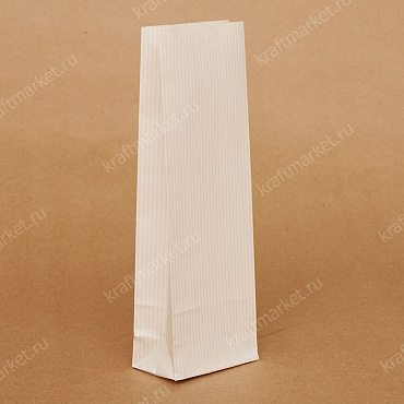 Пакет под чай/кофе (под 200гр.) 21,5х8,0х5,0 из белой ламинированной бумаги