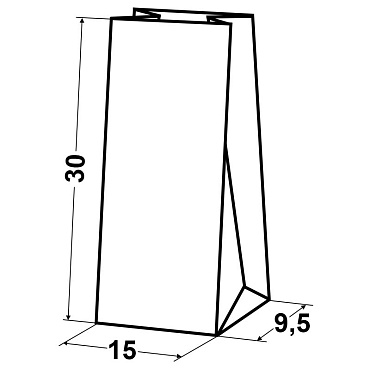 Пакет фасовочный 30,0х15,0х9,5 из коричневой крафт бумаги