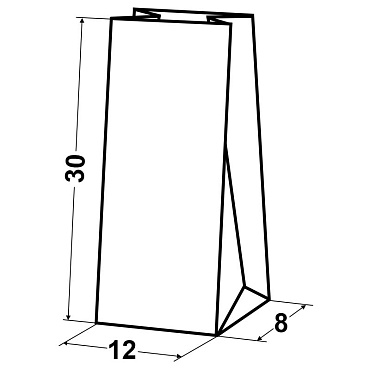 Пакет фасовочный 30,0х12,0х8,0 из коричневой крафт бумаги