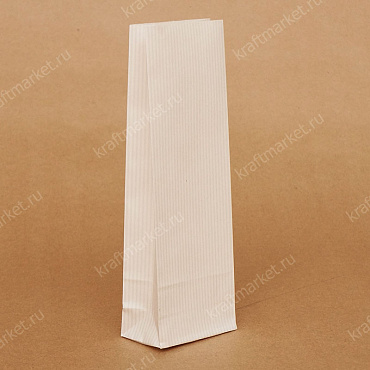 Пакет под чай/кофе (под 200гр.) 21,5х8,0х5,0 из белой ламинированной бумаги