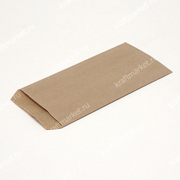 Пакет с плоским дном 20,5х10,0 из коричневой крафт бумаги, для приборов