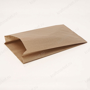 Пакет с плоским дном 30,0х17,5х5,0 из коричневой крафт бумаги
