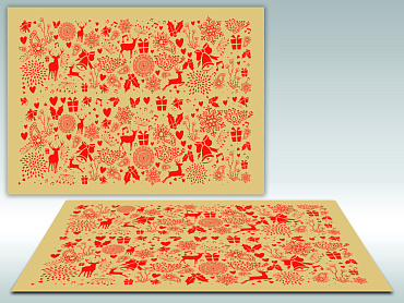 Бумага крафт в листах для упаковки подарков 43х30(70гр/м) "Счастливого Рождества"