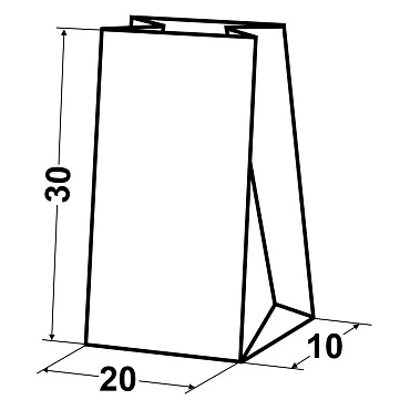 Пакет фасовочный 30,0х20,0х10,0 из коричневой крафт бумаги