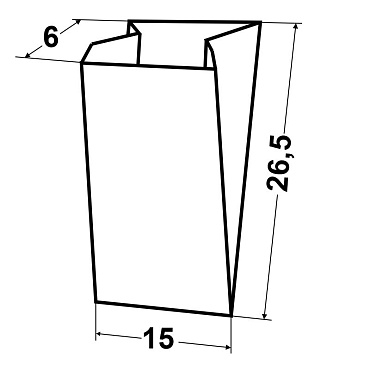 Пакет с плоским дном 26,5х15,0х6,0 из небеленого подпергамента