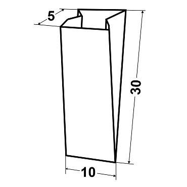 Пакет с плоским дном 30,0х10,0х5,0 из коричневой крафт бумаги