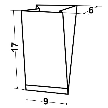Пакет с плоским дном 17,0х9,0х6,0 из белой бумаги с ламинацией и термосваркой дна-