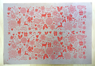 Бумага крафт в листах для упаковки подарков 84х70(50гр/м)  "Лось" (Кол-во в упак. ± 5%)