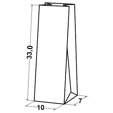 Пакет фасовочный 33,0х10,0х7,0 из коричневой крафт бумаги