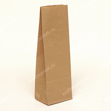 Пакет фасовочный 26,0х10,0х7,0 из коричневой крафт бумаги