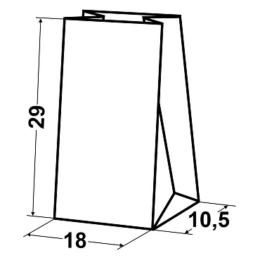 Пакет фасовочный 29,0х18,0х10,5 из белой бумаги