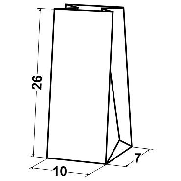 Пакет фасовочный 26,0х10,0х7,0 из белой крафт бумаги