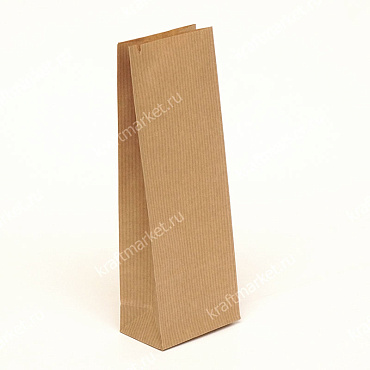Пакет под чай/кофе (под 200гр.) 21,5х8,0х5,0 из коричневой ламинированной бумаги