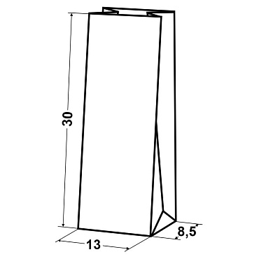 Пакет фасовочный 30,0х13,0х8,5 из белой бумаги