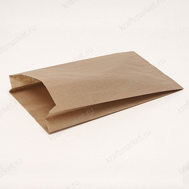 Пакет с плоским дном 30,0х20,0х6,5 из коричневой крафт бумаги ламинированные