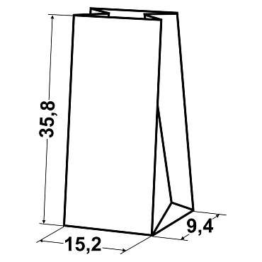 Пакет фасовочный 35,8х15,0х9,5 из коричневой крафт бумаги