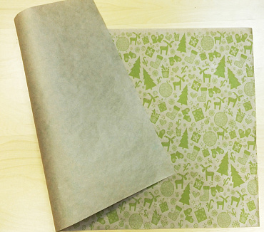 Бумага крафт в листах для упаковки подарков 42х70(50гр/м)"Новогодний зеленый" (Кол-во в упак. ± 5%)