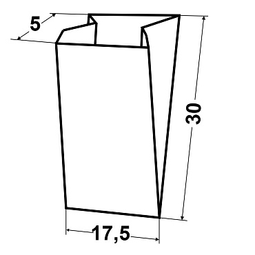 Пакет с плоским дном 30,0х17,5х5,0 из коричневой крафт бумаги