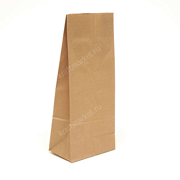 Пакет фасовочный 35,8х15,0х9,5 из коричневой крафт бумаги
