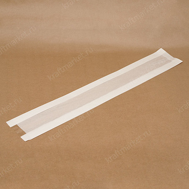 Пакет с плоским дном 63,5х10,0х5,0 (п/п окно-5,0) из белой бумаги