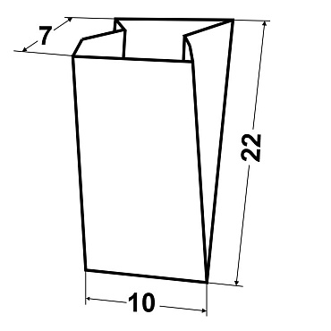 Пакет с плоским дном 22,0х10,0х7,0 из коричневой крафт бумаги
