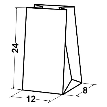 Пакет фасовочный 24,0х12,0х8,0 из белой бумаги
